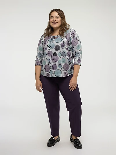 3/4-sleeve semi-fitted t-shirt