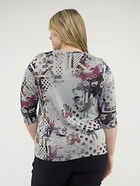 3/4-sleeve semi-fitted t-shirt