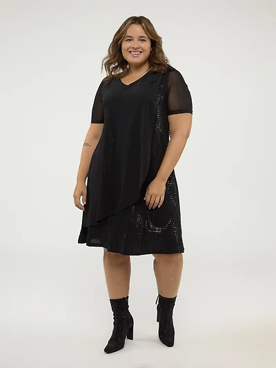 Robe midi ligne A en tricot