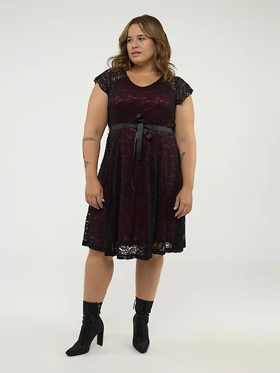 Robe midi évasée en tricot