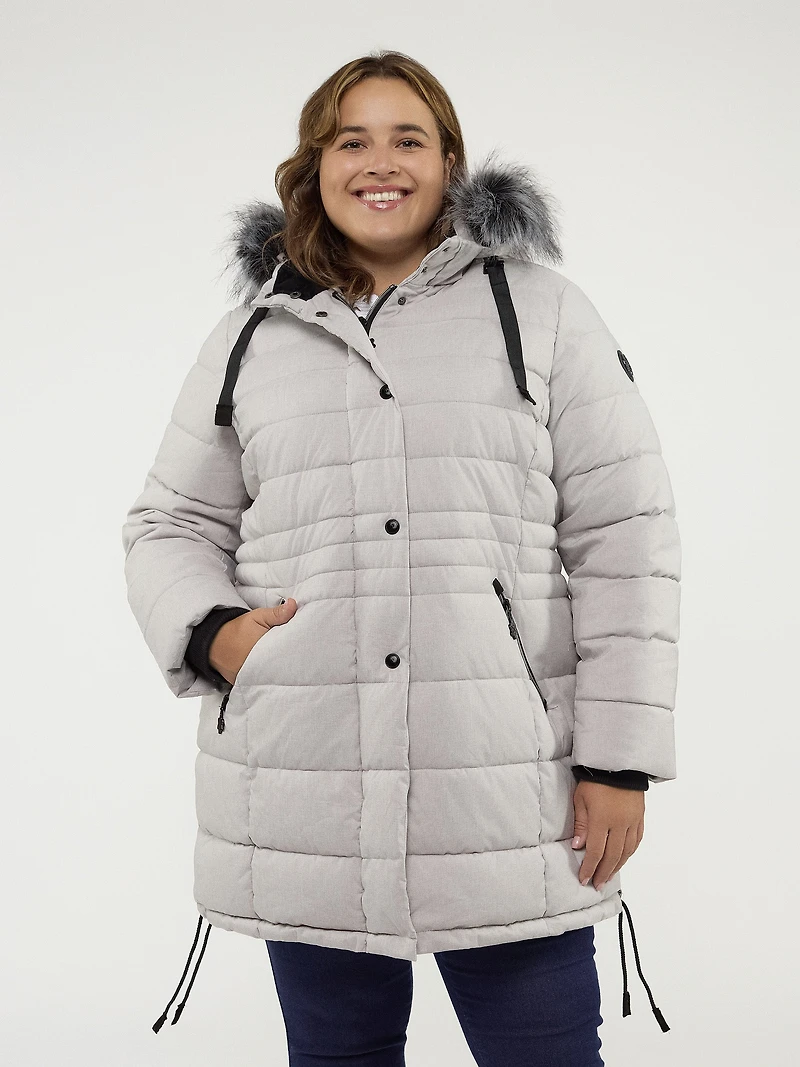 Semi-fitted mid-thigh coat