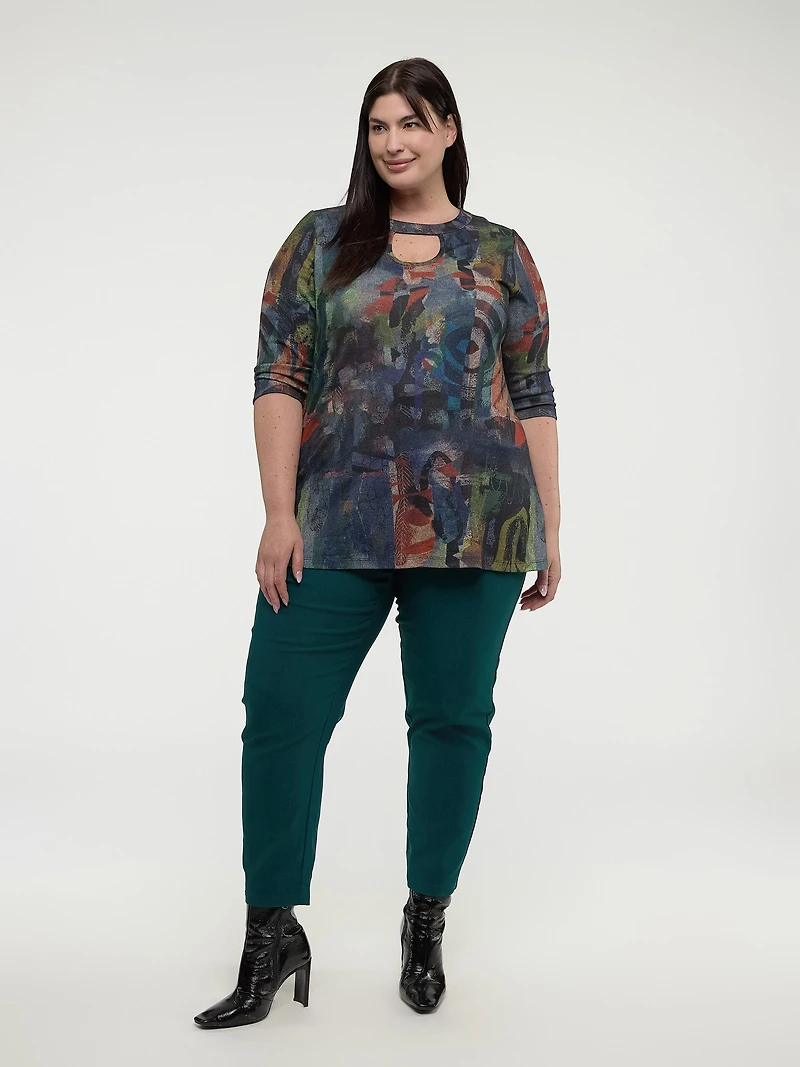 3/4-sleeve semi-fitted tunic