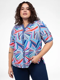 Blouse à manches 3/4 avec boutons