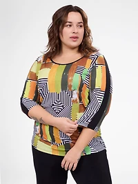 3/4-sleeve semi-fitted tunic