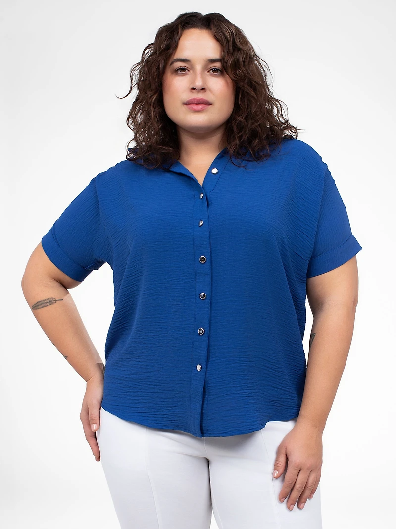 Short-sleeve loose blouse