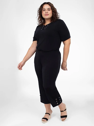 Straight knit ankle pant