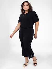 Straight knit ankle pant
