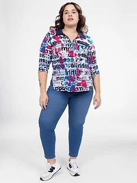 3/4-sleeve semi-fitted t-shirt