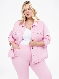 Long-sleeve semi-fitted denim jacket