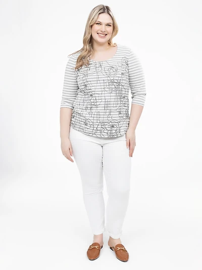 Narrow semi-fitted pull-on jean
