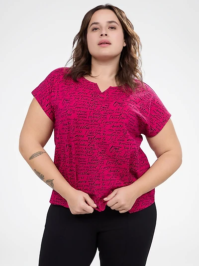 Short-sleeve semi-fitted t-shirt