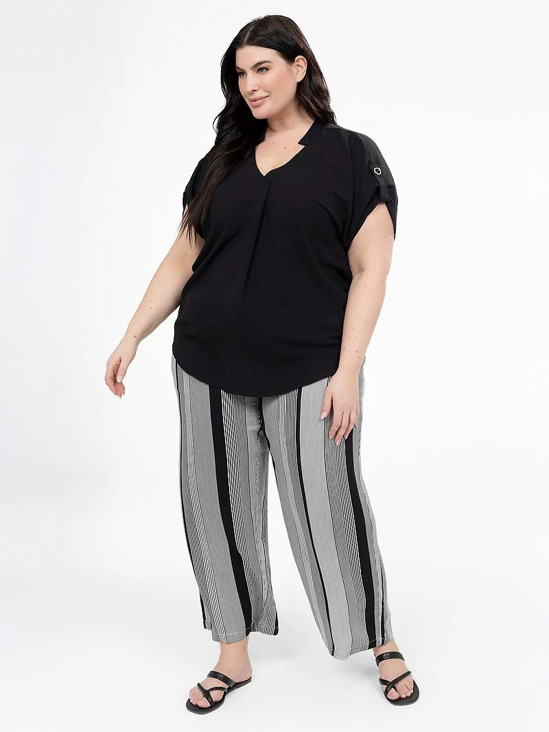 Short-sleeve loose blouse