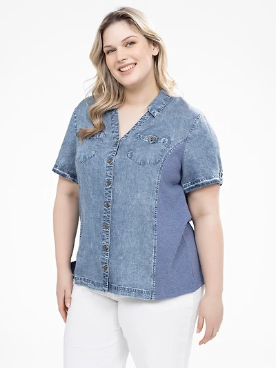Blouse à manches courtes avec boutons