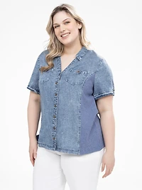 Blouse à manches courtes avec boutons