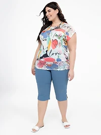 Straight fitted pull-on capri
