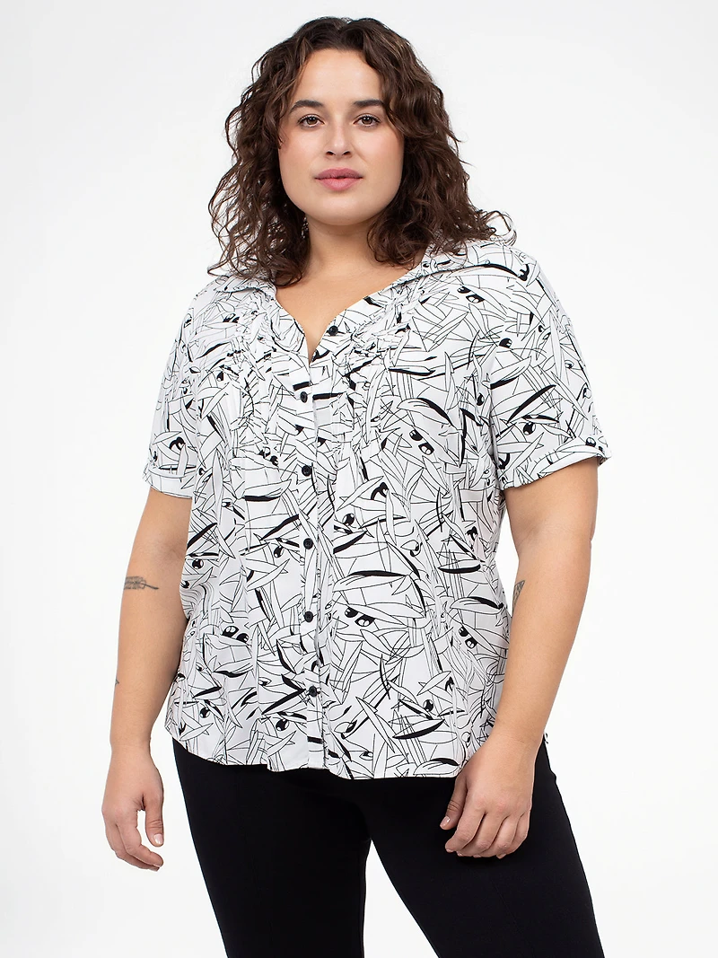 Blouse à manches courtes avec boutons