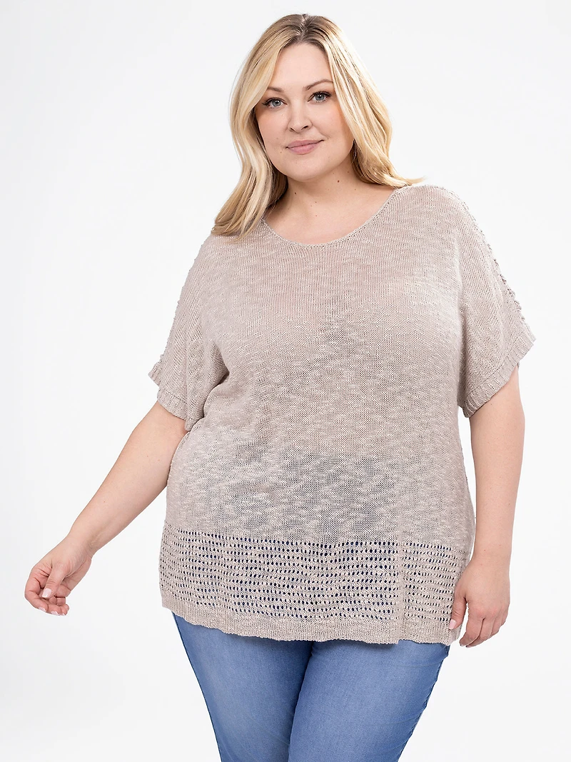 Short-sleeve loose pullover sweater