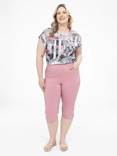 Straight fitted pull-on capri