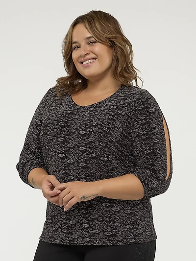 3/4-sleeve semi-fitted t-shirt