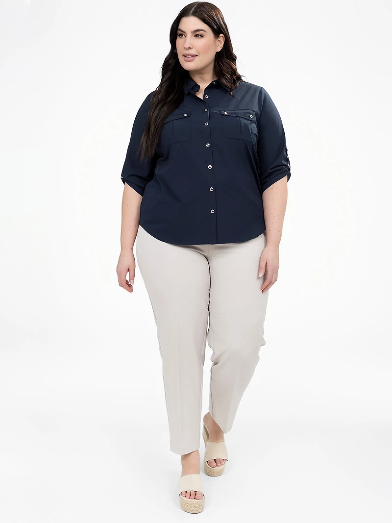 Blouse à manches 3/4 avec boutons