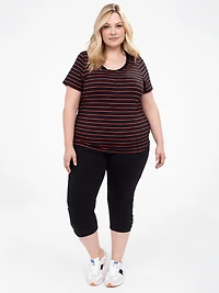 Skinny fitted knit pull-on capri