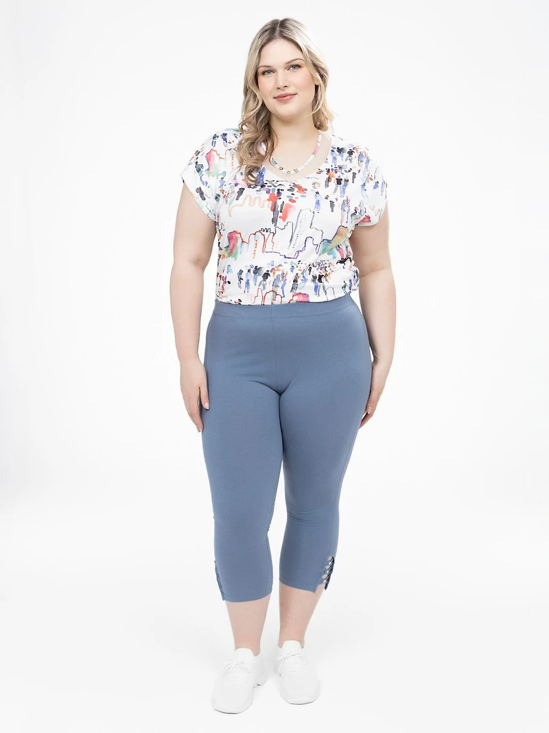 Skinny fitted knit pull-on capri