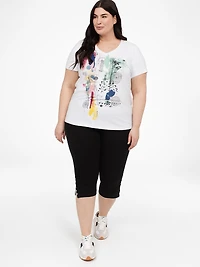 Skinny fitted knit pull-on capri