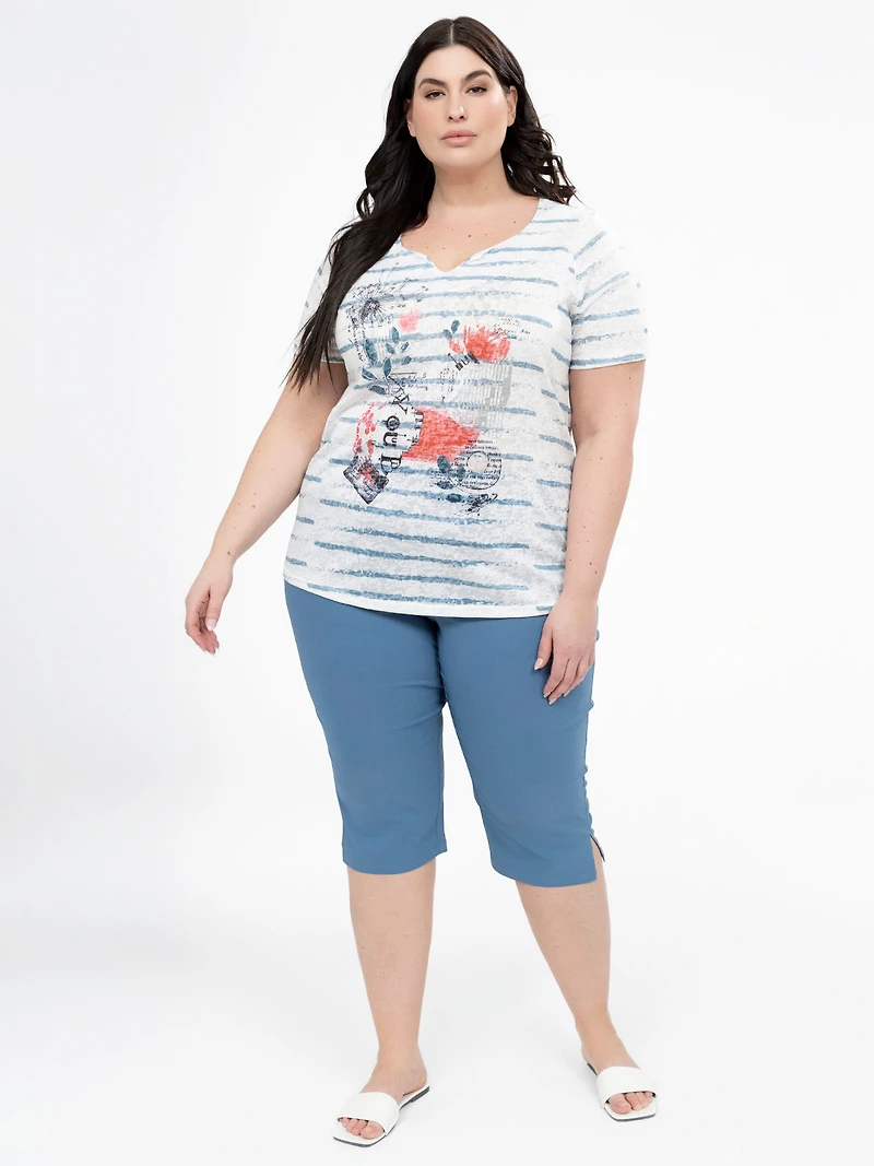 Short-sleeve semi-fitted t-shirt