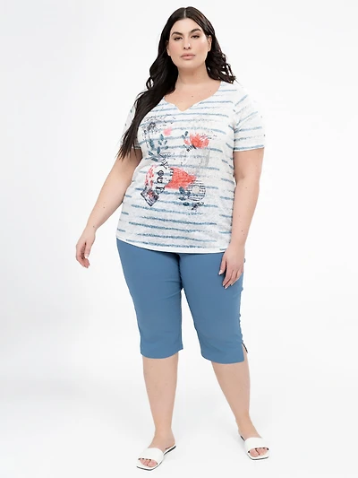 Short-sleeve semi-fitted t-shirt