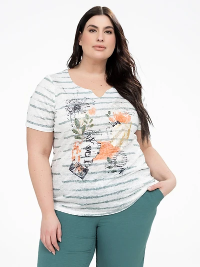 Short-sleeve semi-fitted t-shirt