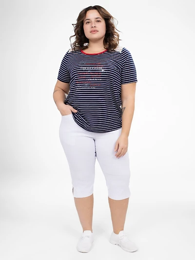 Short-sleeve semi-fitted t-shirt