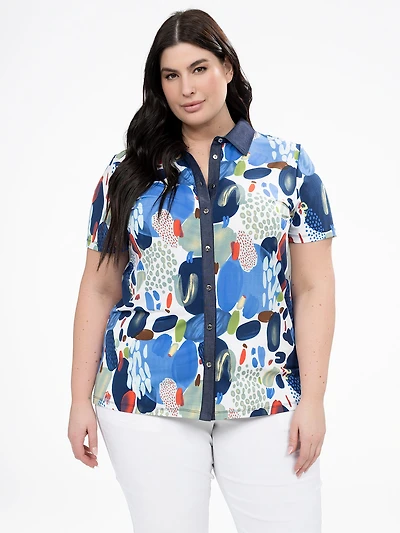 Blouse à manches courtes avec boutons