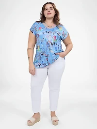 Short-sleeve flared tunic