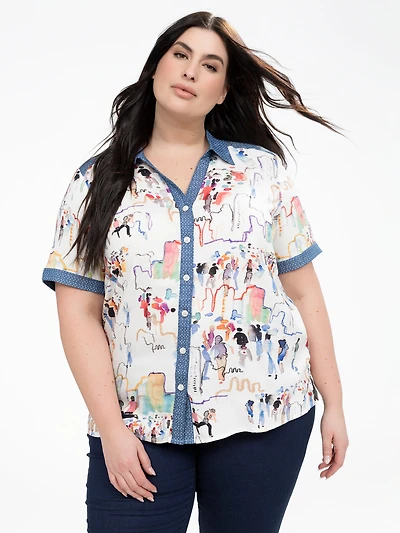 Blouse à manches courtes avec boutons