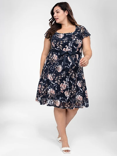 Robe midi évasée en tricot