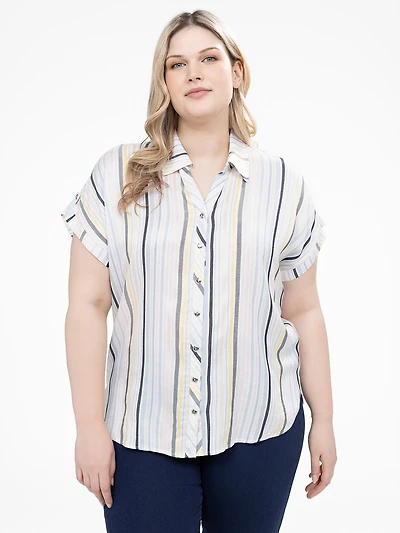 Blouse à manches courtes avec boutons