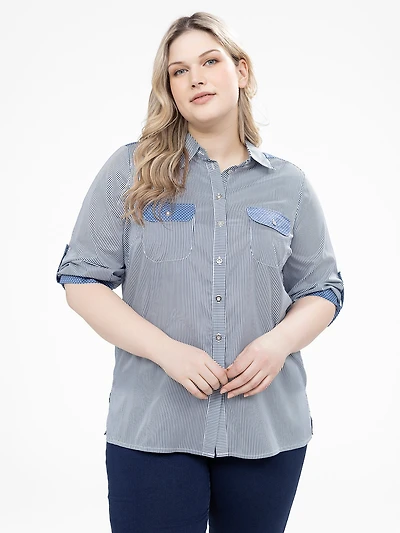 Blouse à manches 3/4 avec boutons