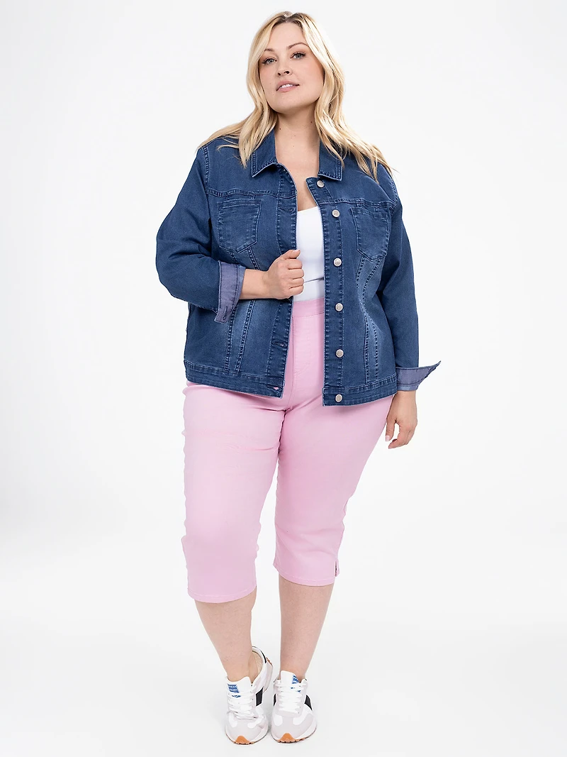 Veste en denim ajustée à manches longues