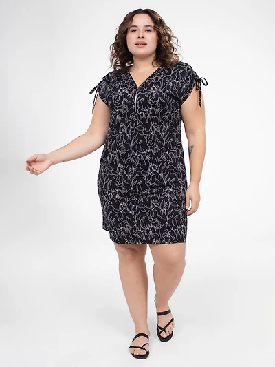 Flared midi knit dress