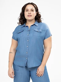 Blouse à manches courtes avec boutons