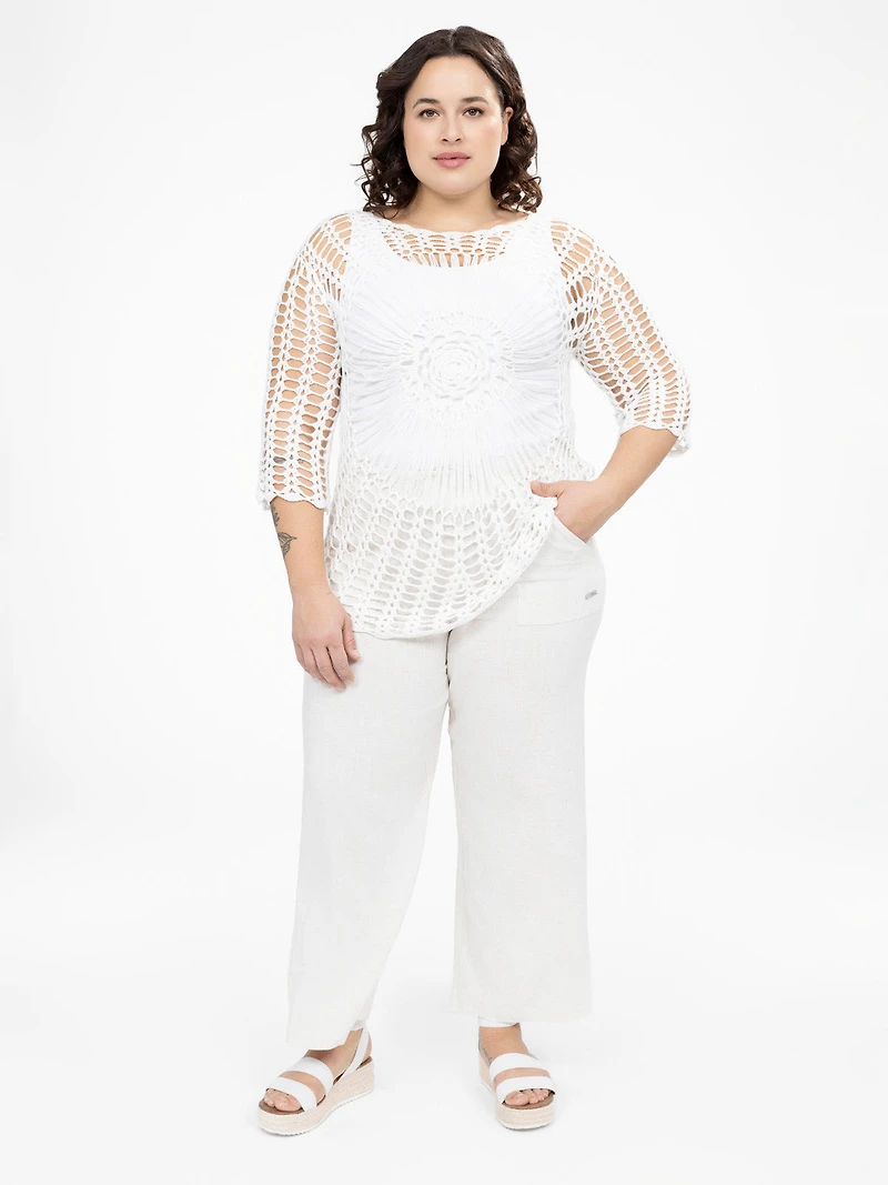 Pantalon droit décontracté à enfiler - Petite