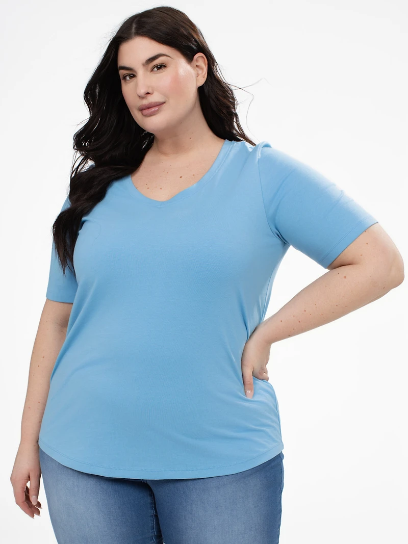 Short-sleeve semi-fitted t-shirt