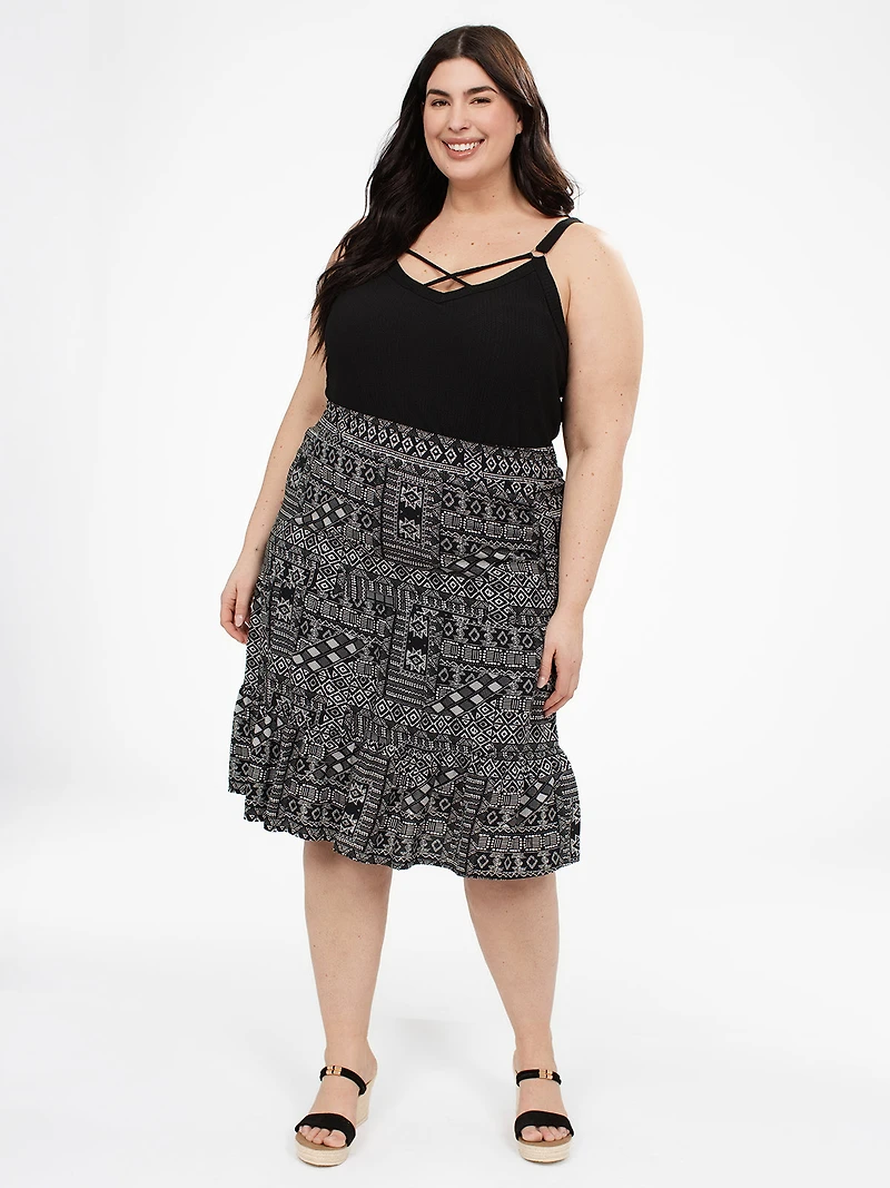 Midi flared skirt