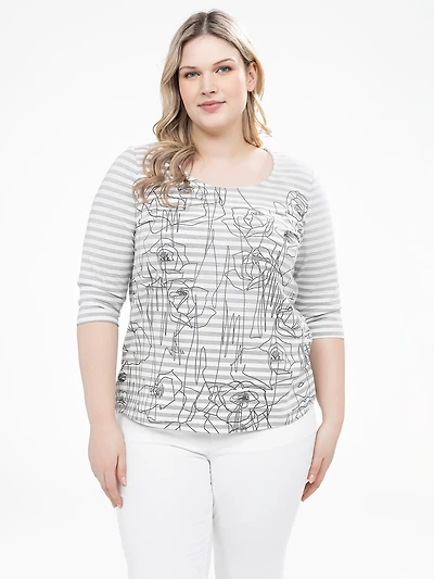 T-shirt à manches 3/4
