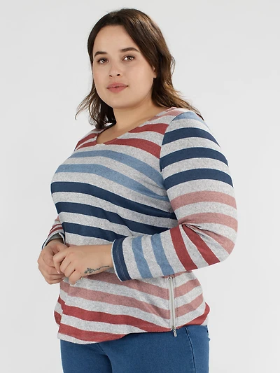 T-shirt semi-ajusté à manches 3/4
