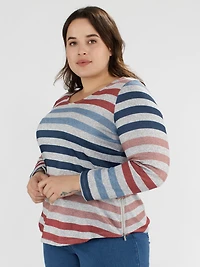 T-shirt semi-ajusté à manches 3/4