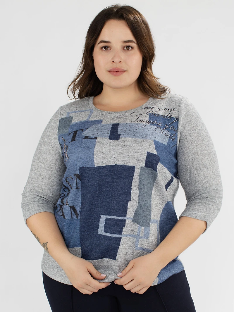 3/4-sleeve semi-fitted t-shirt