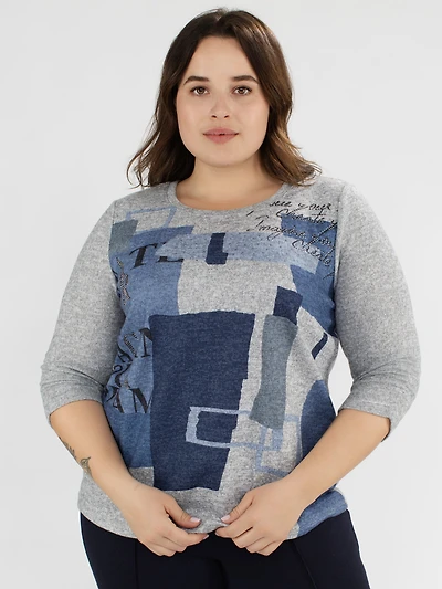 3/4-sleeve semi-fitted t-shirt