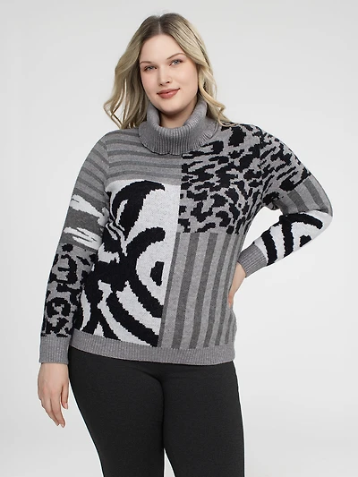 Short-sleeve semi-fitted pullover sweater