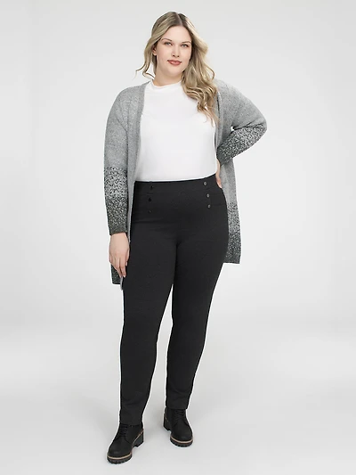 Pantalon droit ajusté en tricot à enfiler